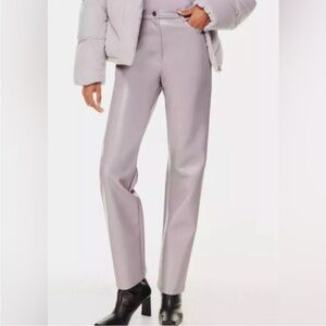 Aritzia Wilfred Melina high-rise straight-leg vegan leather pants